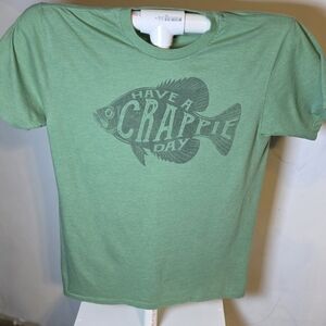 Green Graphic T-Shirt with Fish Design